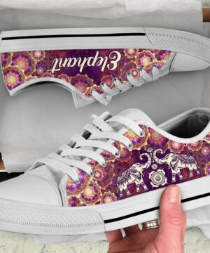 Royal Mandala Elephant Shoes - Elephant Low Top Canvas Shoes