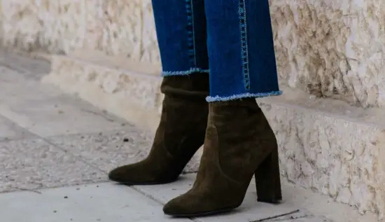 Sock boots with straight leg jeans