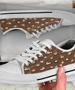 Swimming Pig Shoes - Pig Low Top Canvas Shoes