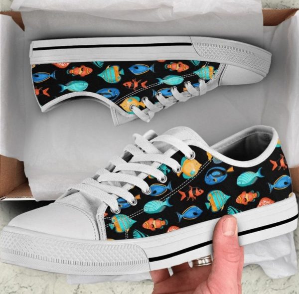 Tropical Fish Shoes - Fish Low Top Canvas Shoes