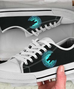 Viking Fenrir Wolf Shoes - Wolf Low Top Canvas Shoes - Black