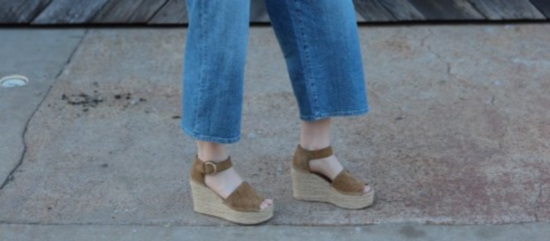 Wedges with straight leg jeans
