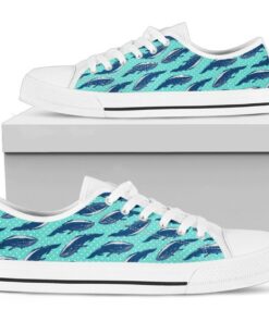 Whale in the Ocean Shoes - Whale Low Top Canvas Shoes