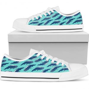 Whale in the Ocean Shoes - Whale Low Top Canvas Shoes