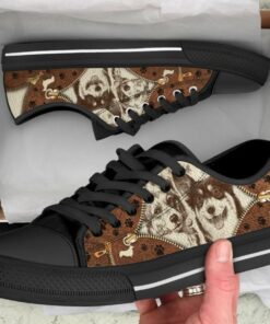 Zip Corgi Shoes - Corgi Low Top Canvas Shoes - Black
