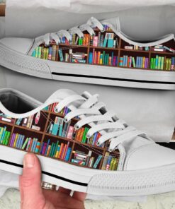 Bookshelf Librarian Shoes - Librarian Low Top Canvas Shoes