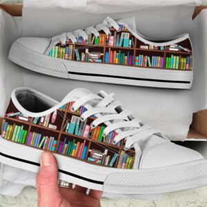 Bookshelf Librarian Shoes - Librarian Low Top Canvas Shoes