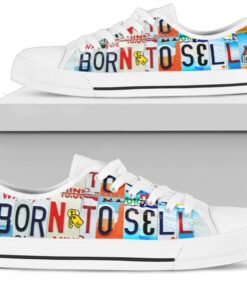 Born To Sell Realtor Shoes - Realtor Low Top Canva Shoes