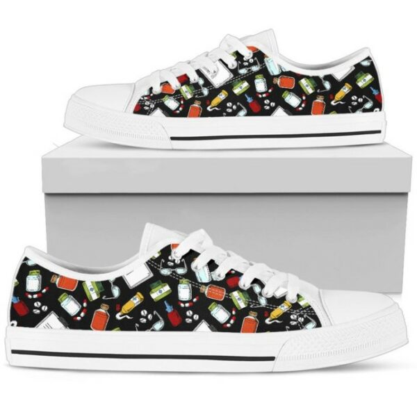 Drug Pattern Pharmacist Shoes - Pharmacist Low Top Canvas Shoes