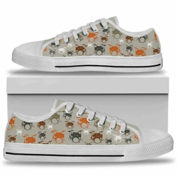 Drum Clipart Drummer Shoes - Drummer Low Top Canvas Shoes