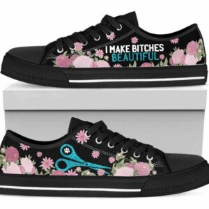 Flower Dog Grooming Shoes - Dog Groomer Low Top Canvas Shoes