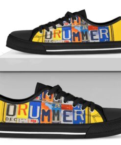 License Plate Drummer Shoes - Drummer Low Top Canvas Shoes - Black