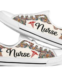 Mandala Nurse Shoes - Nurse Low Top Canvas Shoes