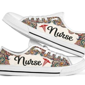 Mandala Nurse Shoes - Nurse Low Top Canvas Shoes