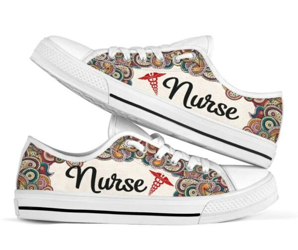 Mandala Nurse Shoes - Nurse Low Top Canvas Shoes