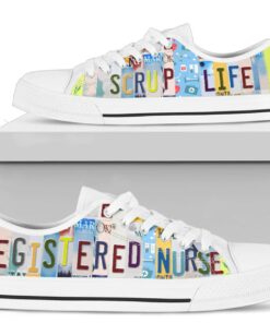 Registered Nurse Shoes - Nurse Low Top Canvas Shoes