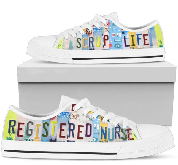 Registered Nurse Shoes - Nurse Low Top Canvas Shoes