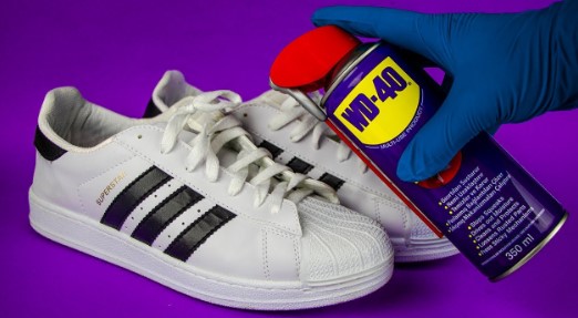 using WD40 to remove shoe paint