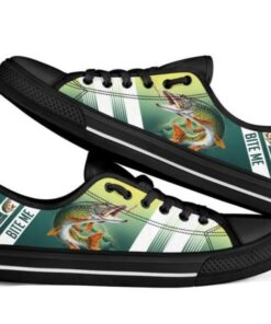 Bite Me Bass Fishing Shoes - Fishing Low Top Canvas Shoes