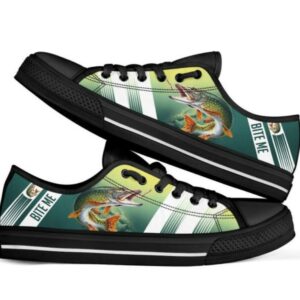 Bite Me Bass Fishing Shoes - Fishing Low Top Canvas Shoes