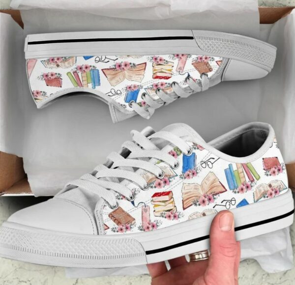 Cute Clipart Drawing Book Shoes - Book Low Top Canvas Shoes