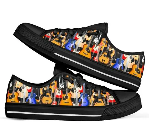 Love Guitar Shoes - Guitar Low Top Canvas Shoes