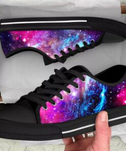 Stars Galaxy Shoes - Galaxy Low Top Canvas Shoes - Black