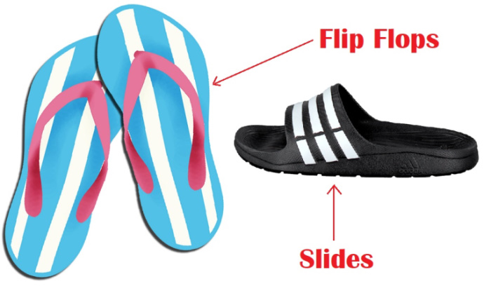 flip flops vs slides comparison