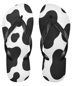 Black & White Cow Flip Flops