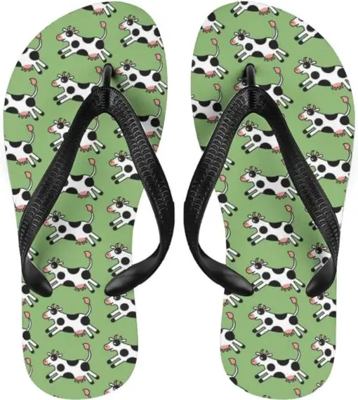 Cartoon Cow Flip Flops