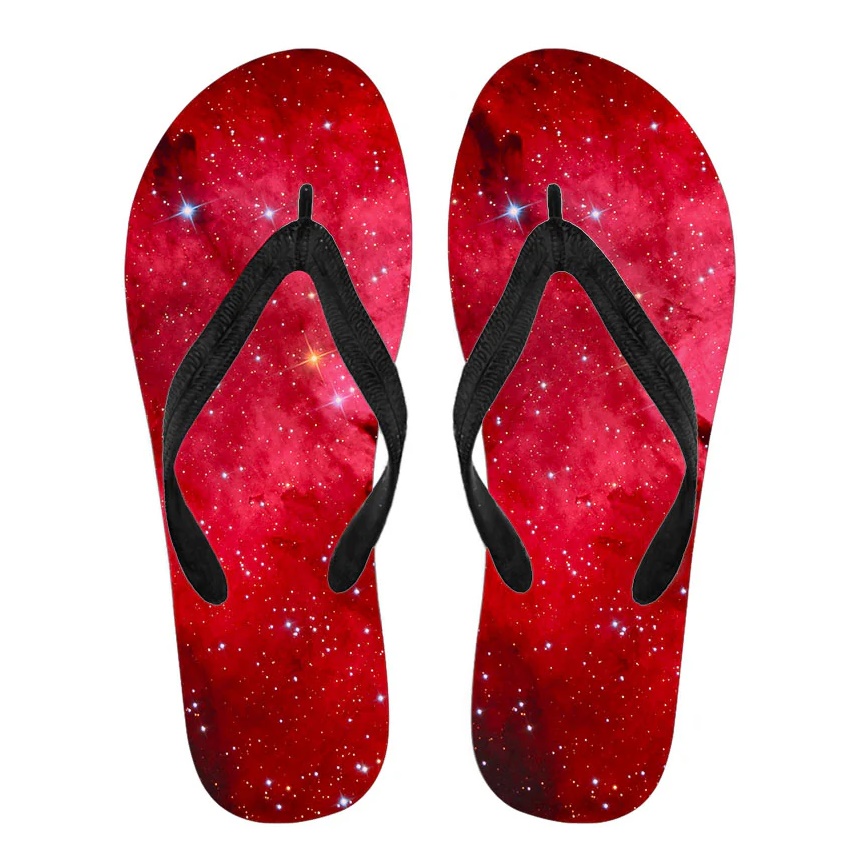 Red Galaxy Flip Flops | Chooze Shoes