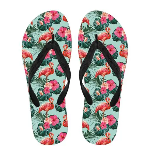 Tropical Flamingo Flip Flops