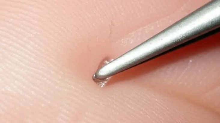 remove glass out the foot with sterile tweezers